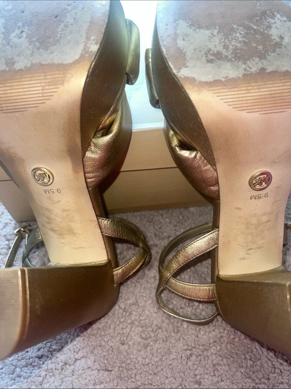 Michael Kors Metallic Gold “Josie” Knotted Platform Heels